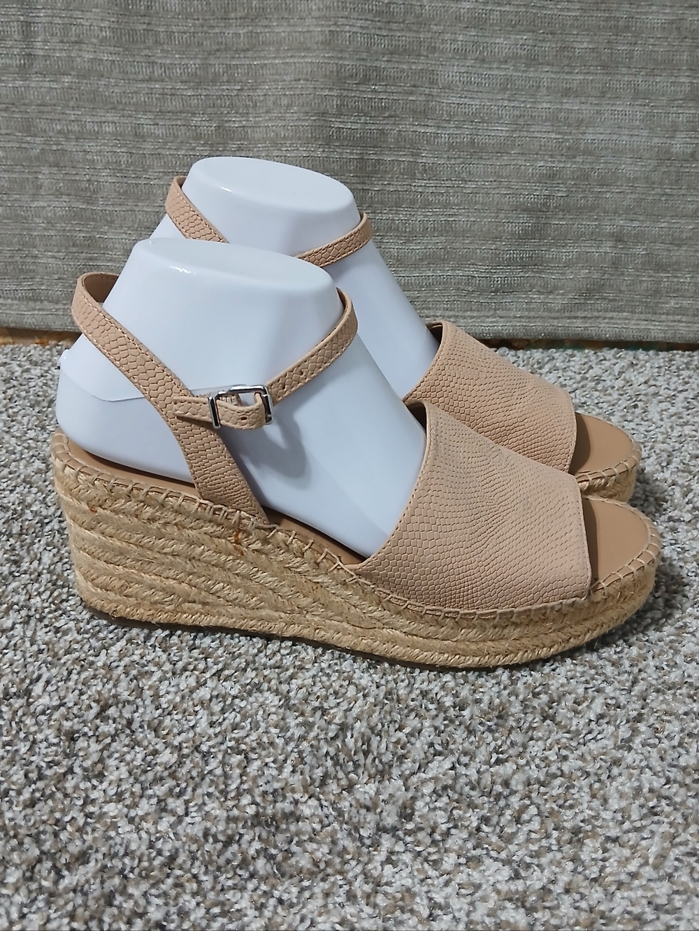 Franco‎ Sarto Neutral Beige Espadrille Wedge Sandals